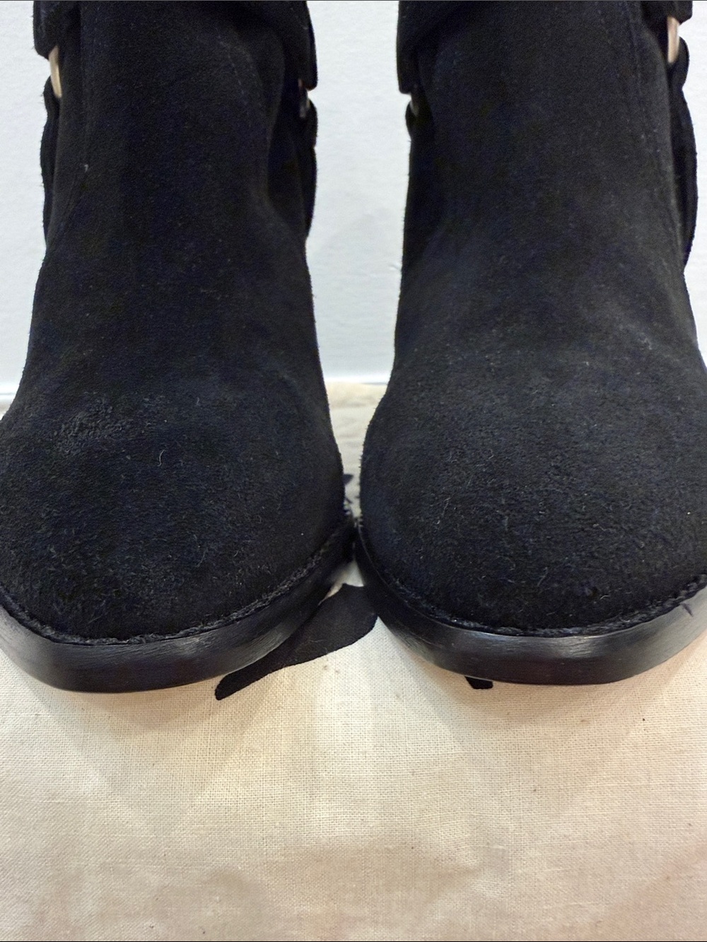 Isabel Marant Black Suede Western Ankle Boots EU 37 Designer Cowboy Booties - Picture 3 of 12